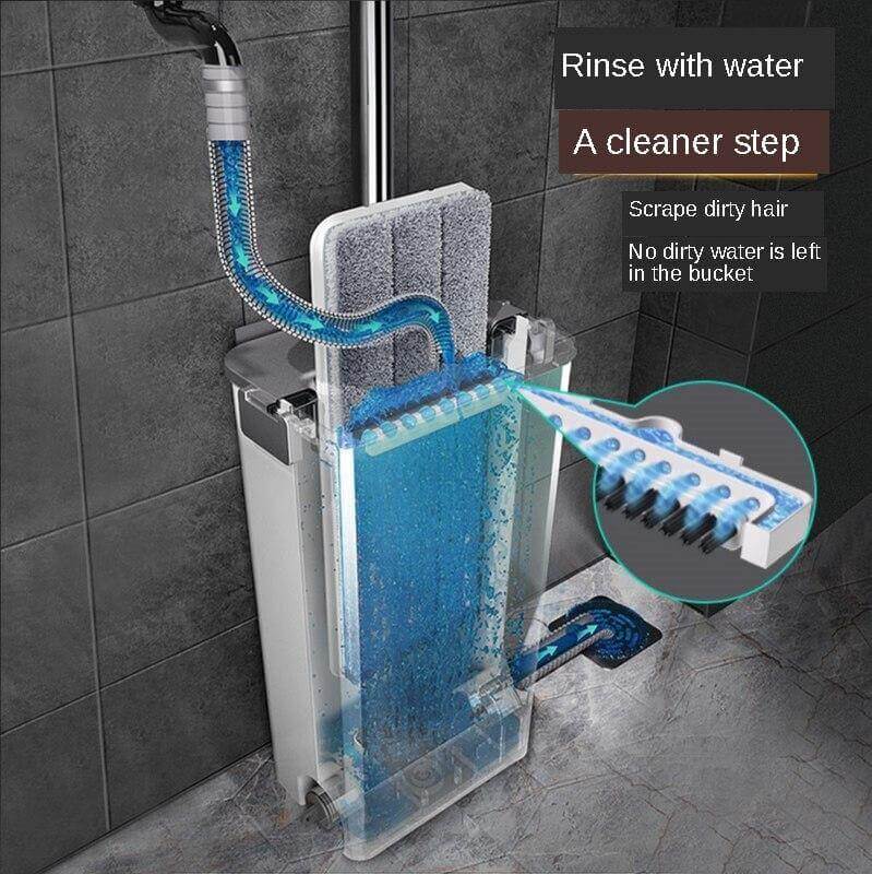 Easy Clean No Hand Dry Wet Lazy Mop - Image 2