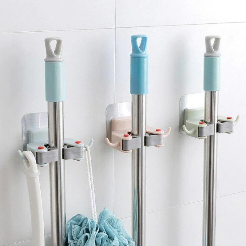 No-Drill Wall Mounted Mop/Broom Hanger - Image 1