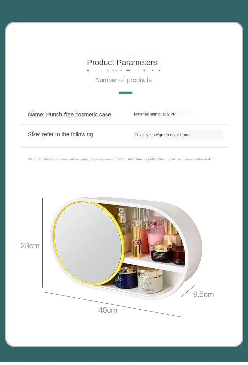 Wall-Mounted Large Capacity Cosmetic Circle Storage Box - Image 2