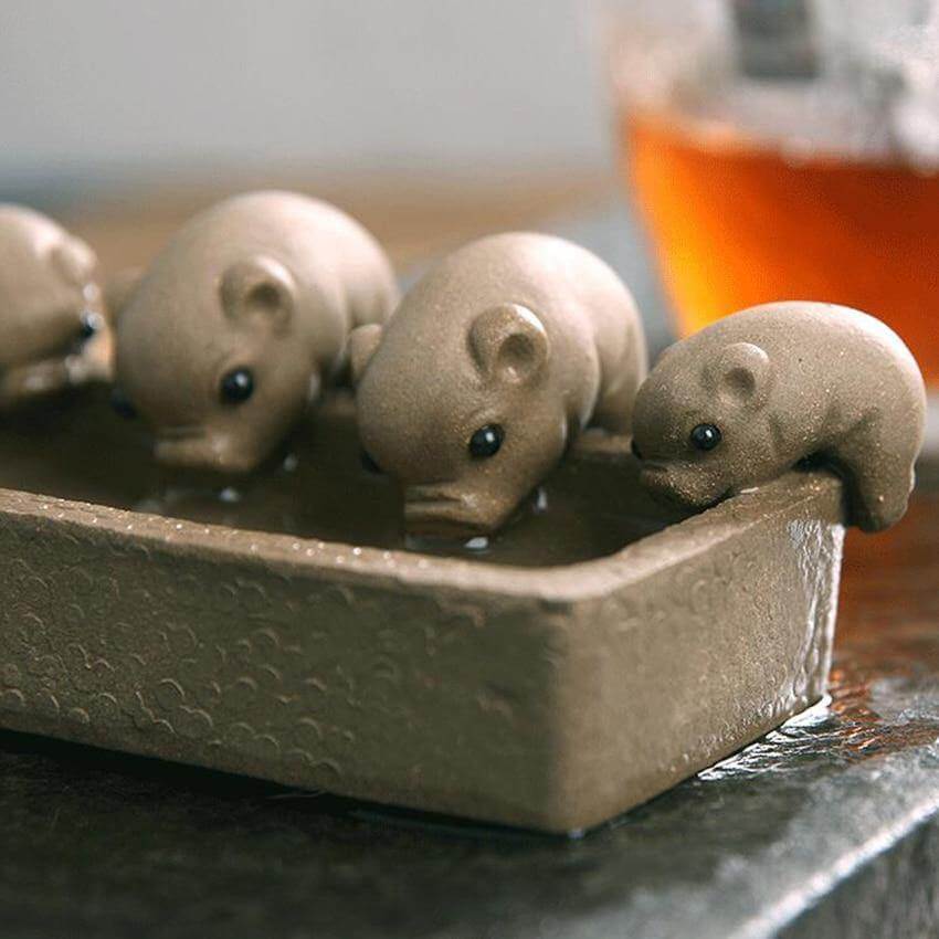 Four Little Pigs Tea Tray Kung Fu Decorative Ornaments - Image 2
