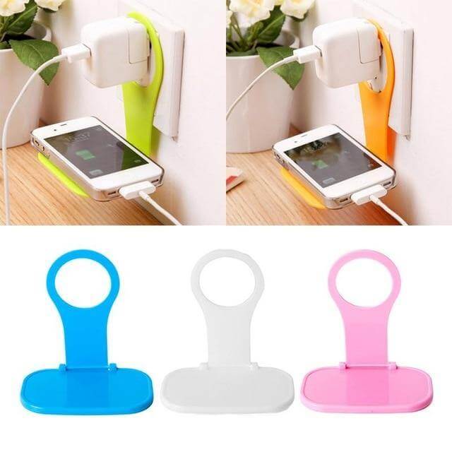 Universal Foldable Wall Outlet Phone Charger Holder - Image 3