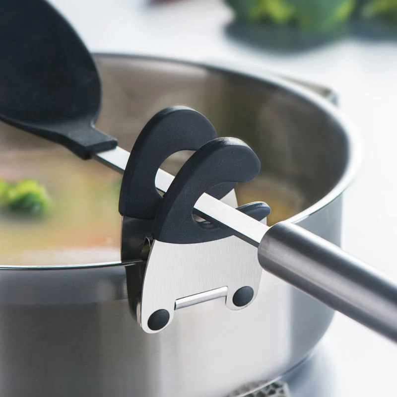 Stainless Steel Clip Cookware Spoon Holder - Image 1