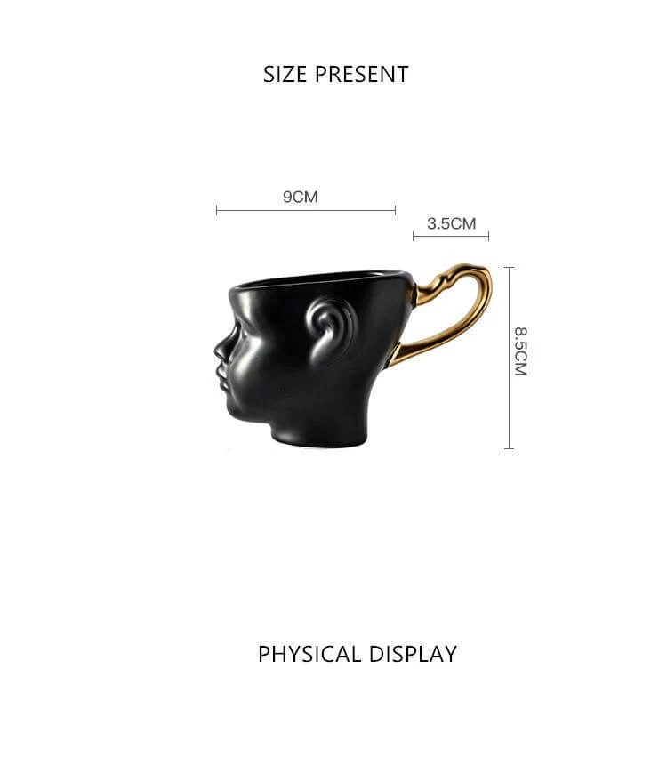Elegant Ceramic Realistic Face Mugs - Image 2