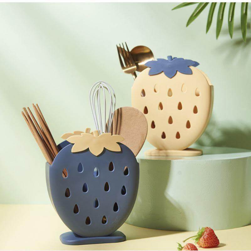 2PCS Cute Strawberry Cutlery Organizer Box - Image 2