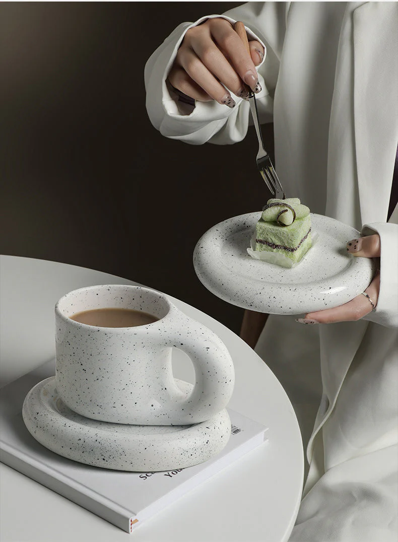 Nordic Ceramic Handle Handmade Mug - Image 3