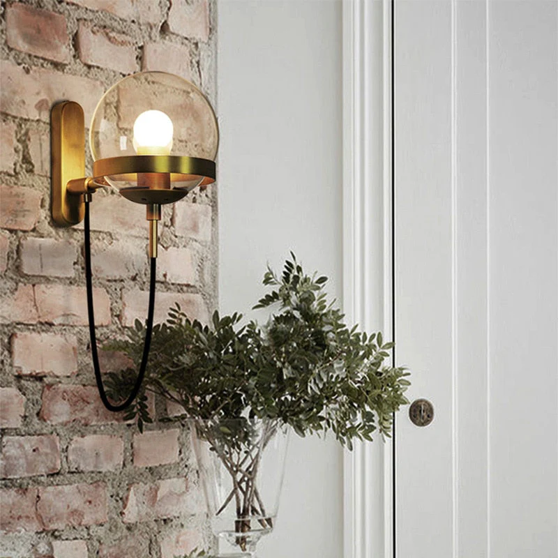 Elegant Retro Wall Glass Ball Lamp - Image 1