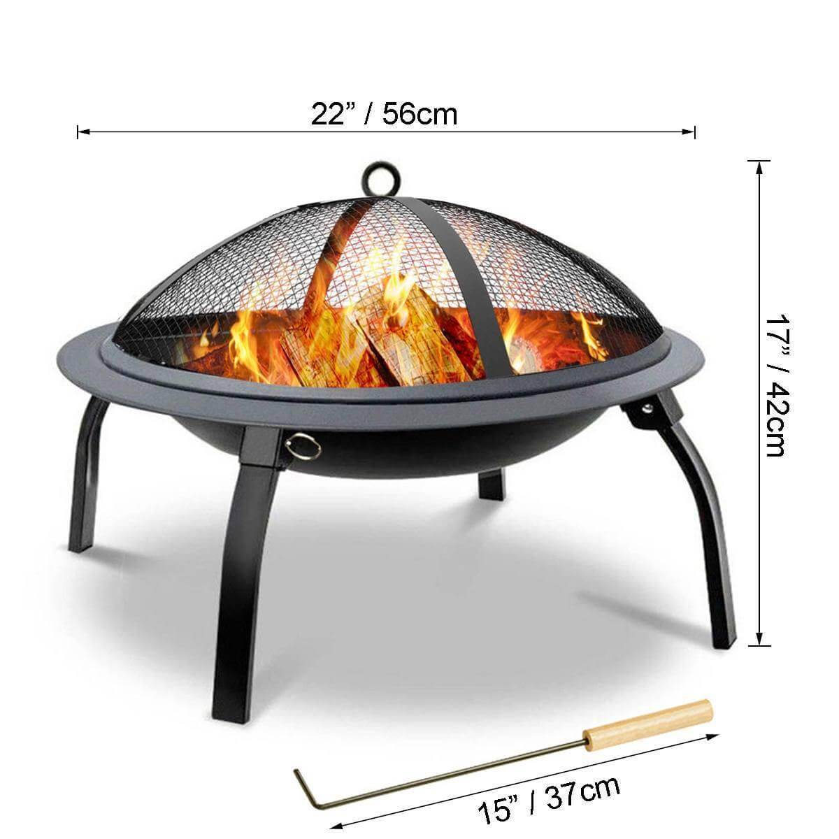 Foldable Outdoor Terrace Fire Pit Grill - Image 3