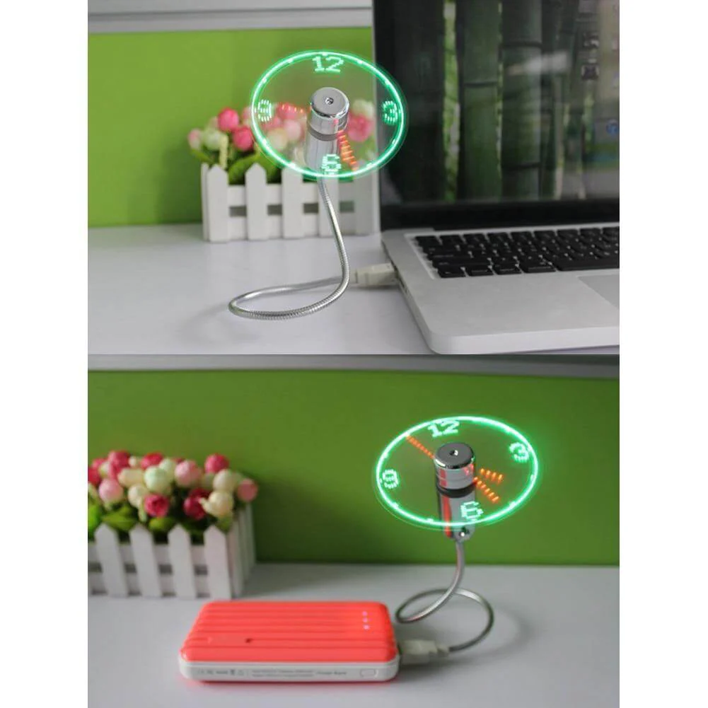 USB Fan Time And Temperature Display Clock - Image 3