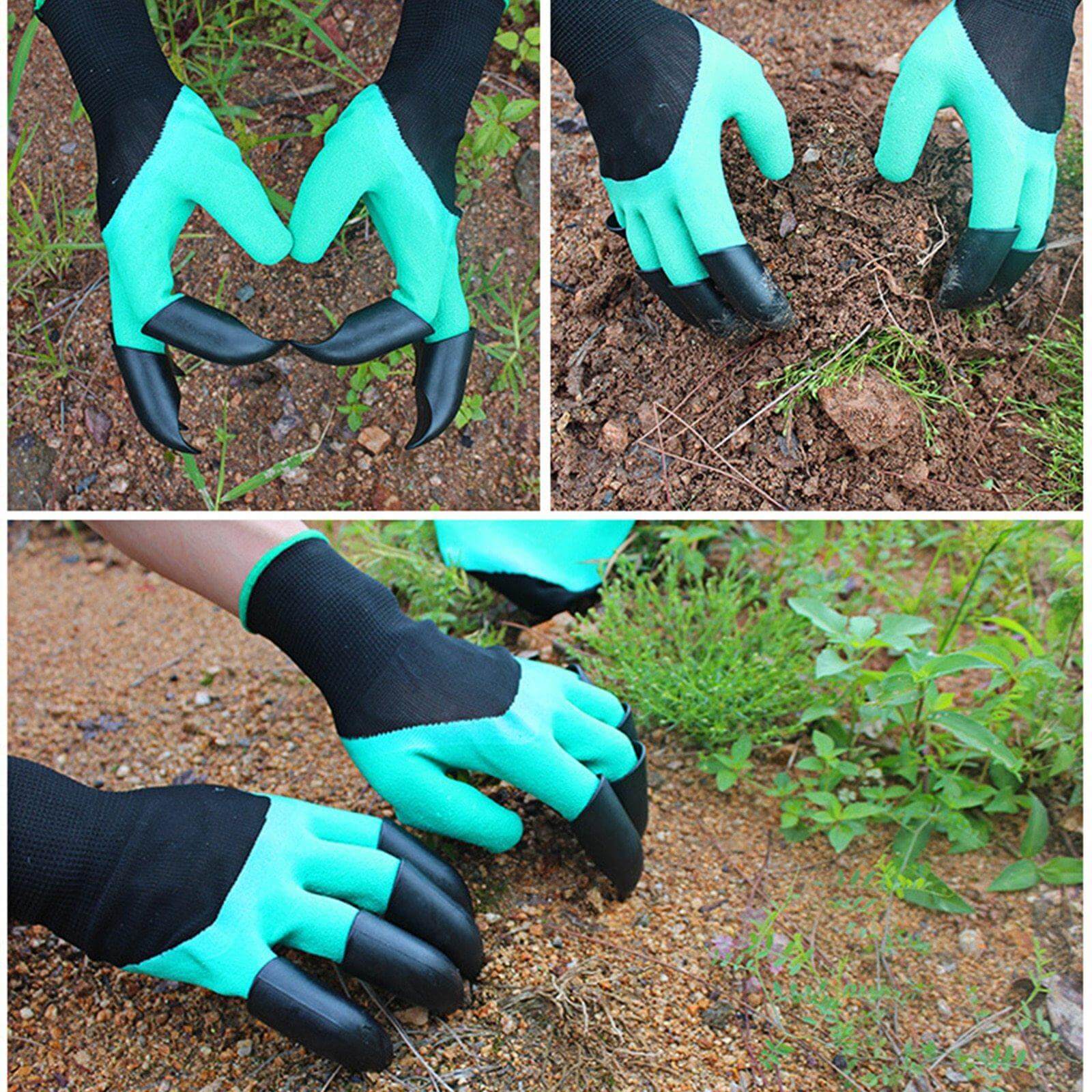 Garden Rubber Gloves with Fingertips Claws - Image 3