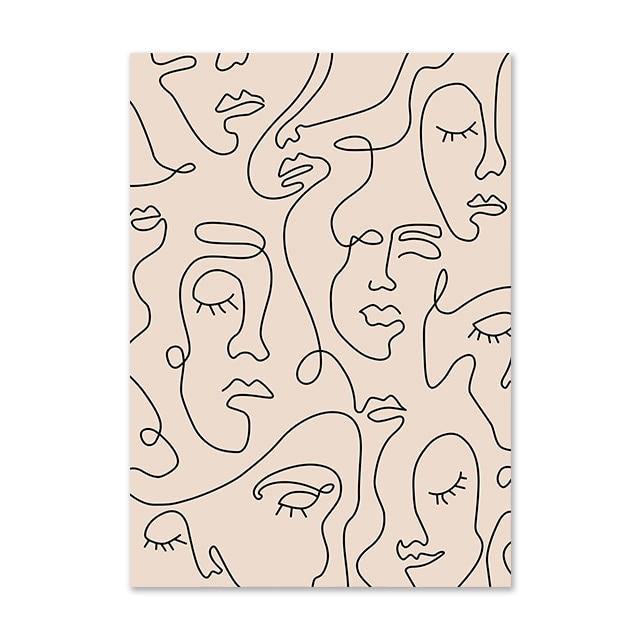 Minimalist Abstract Face Leaves Painting - Image 3