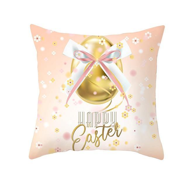 Bunny Easter Eggs Cotton Pillowcase - Image 2