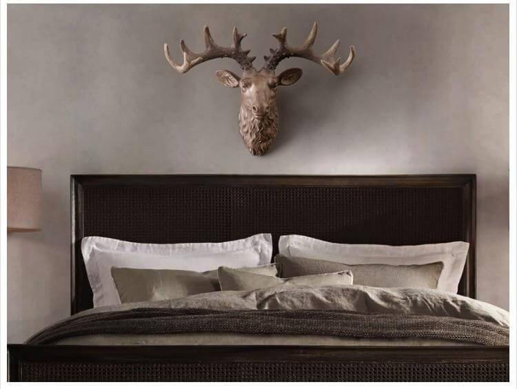 Modern Pure Handmade Hanging Moose and Sheep Head Decoration - Image 1