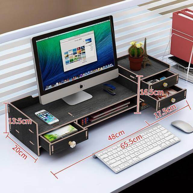 Multifunction Desktop Monitor Riser Computer Organizer - Image 2