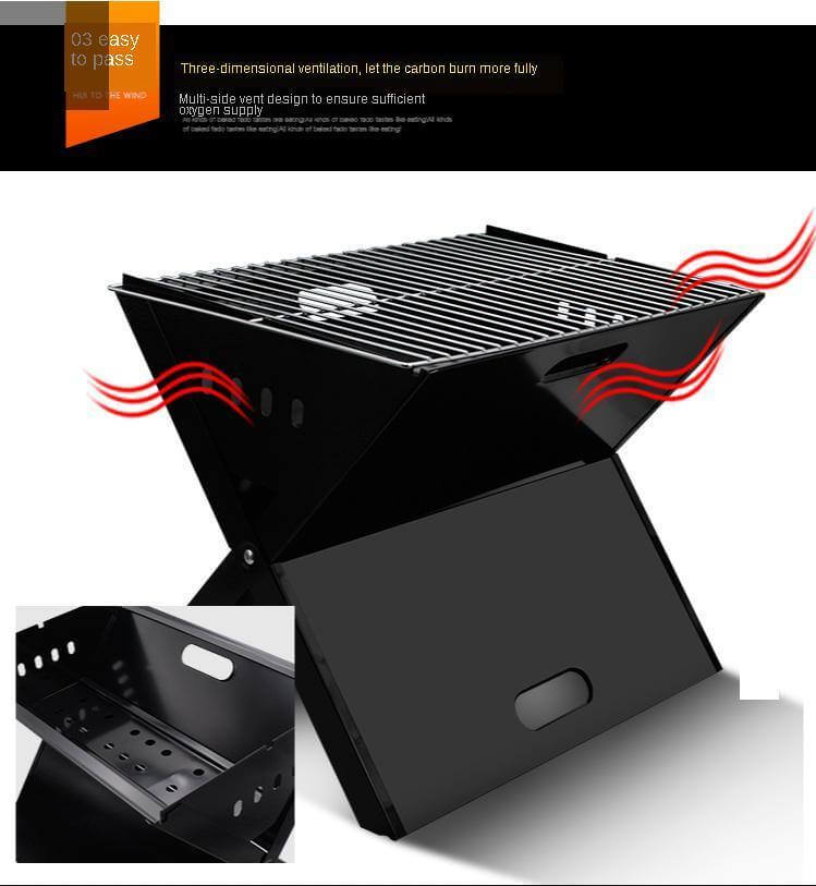 Foldable X Shaped Basic Charcoal Grill - Image 2