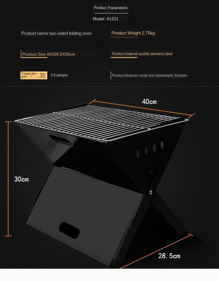 Foldable X Shaped Basic Charcoal Grill - Image 3