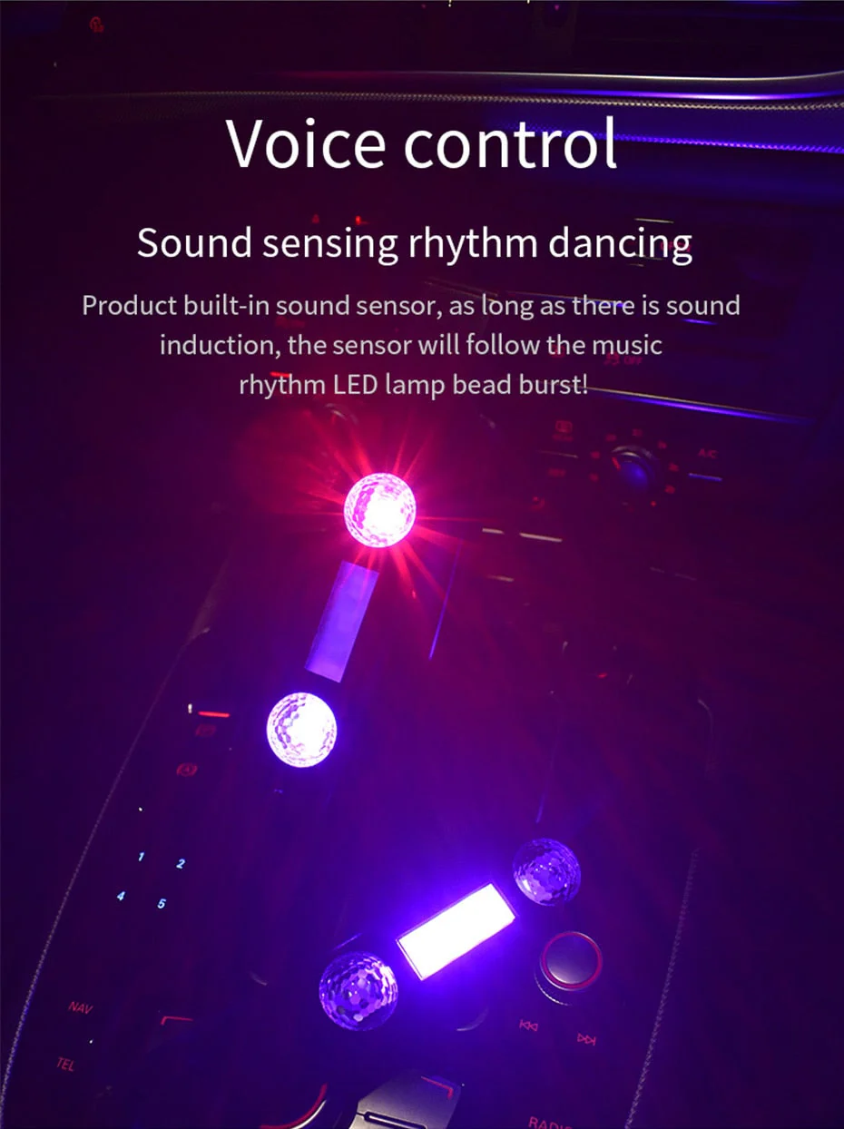Multi-Color USB Car Atmosphere RC Light - Image 3