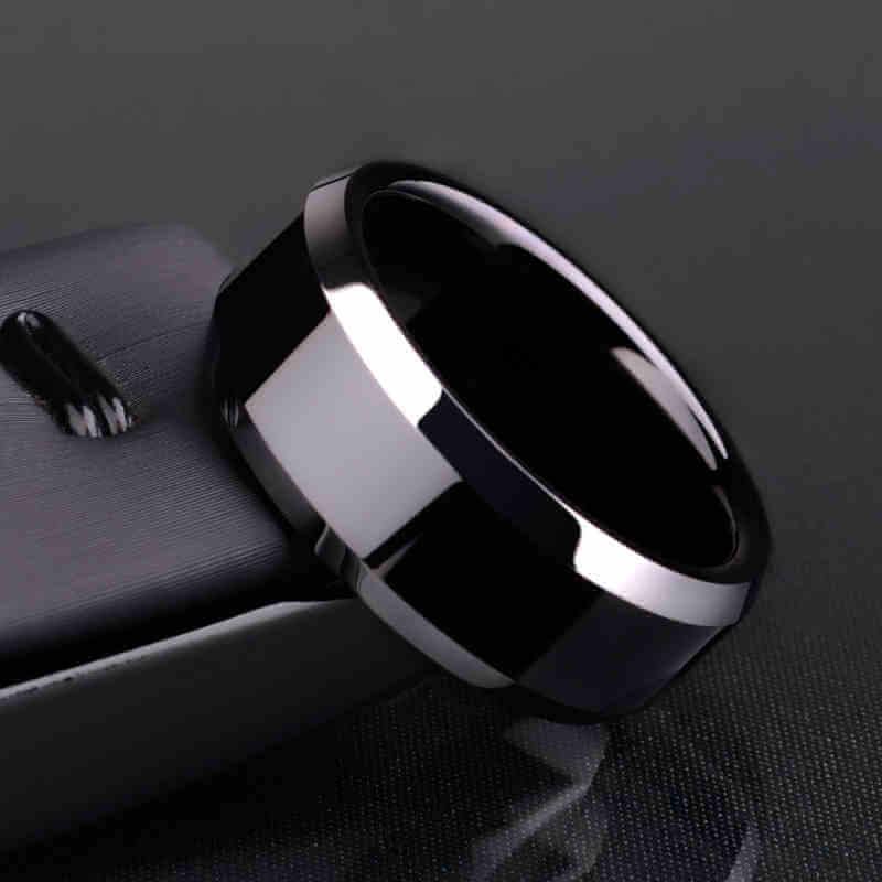 Black Titanium Ring for Men - Image 1