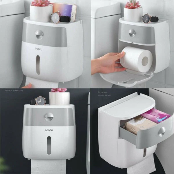 Waterproof Toilet Paper Holder Storage Box - Image 2