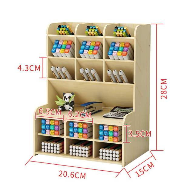 Minimal Wooden Desk Stationery Organizer - Image 3