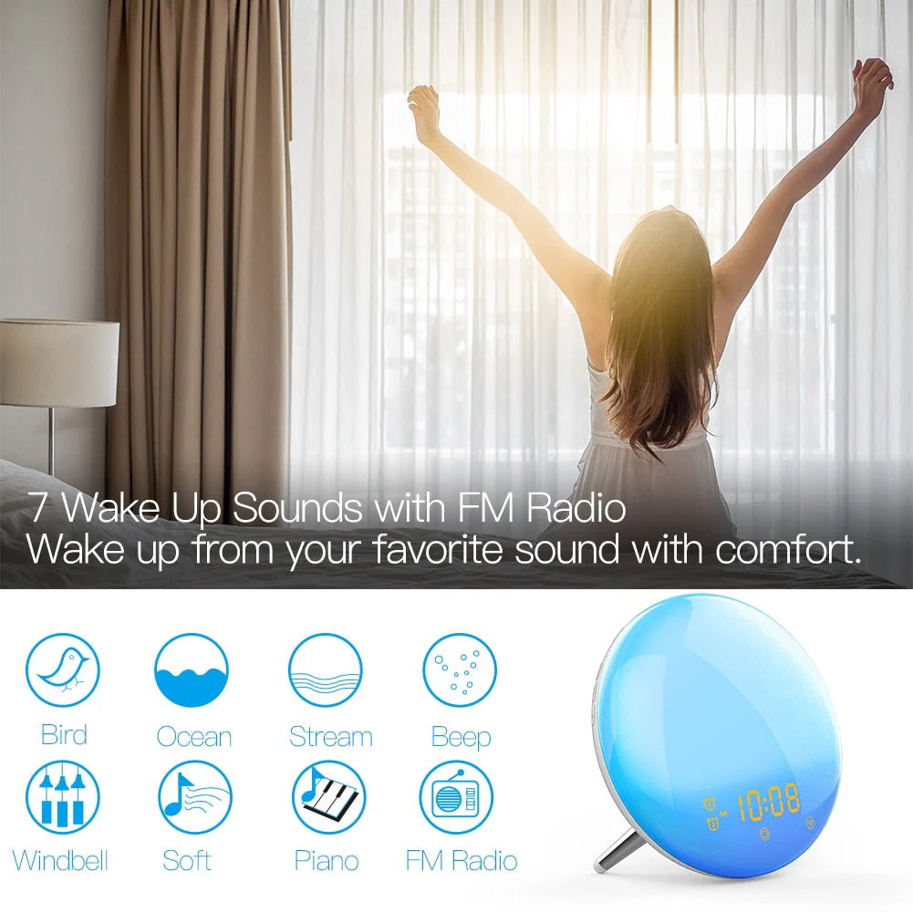 Smart Wireless Sunrise Alarm Clock Light - Image 3