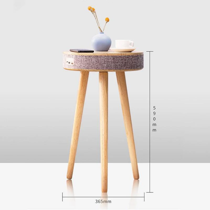 Smart Wooden Bluetooth Speaker Wireless Charging Coffee Side Table - Image 3