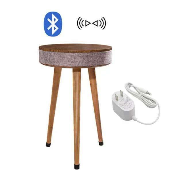 Smart Wooden Bluetooth Speaker Wireless Charging Coffee Side Table - Image 2