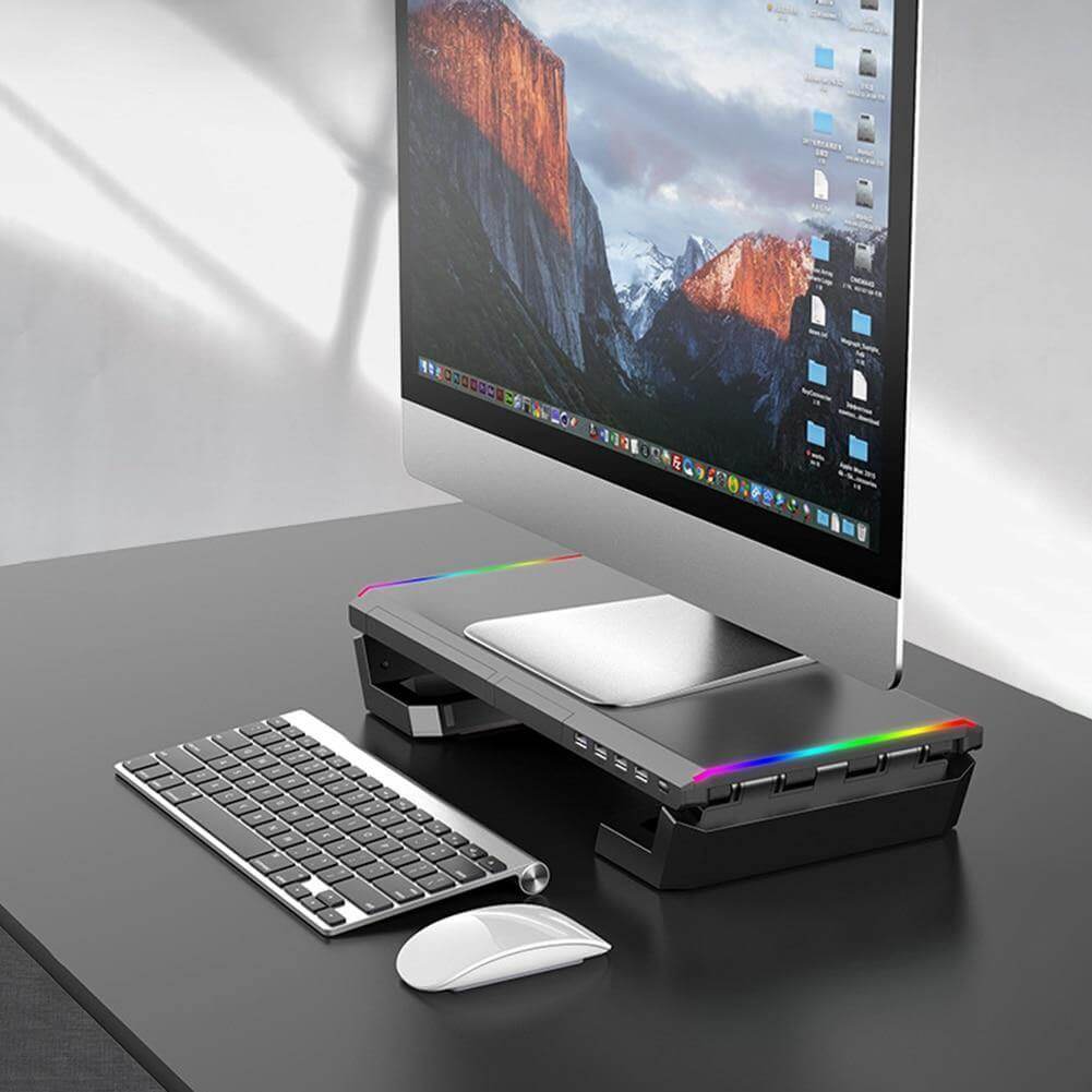Universal Computer Stand Riser Data Transfer Desk Organizer - Image 3
