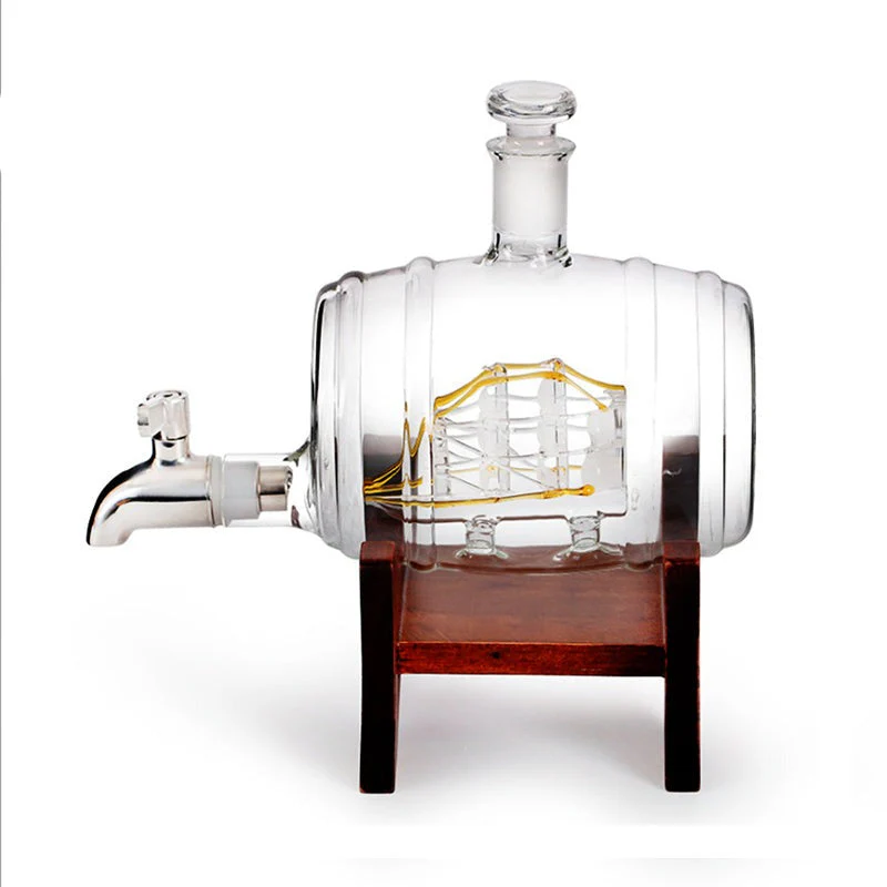 Creative Barrel Ship Whiskey Decanter - Image 3