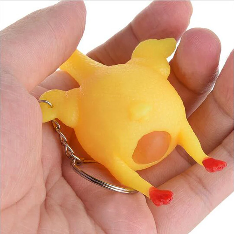 Funny Anti-stress Lazy Chicken Toy Keychain - Image 3