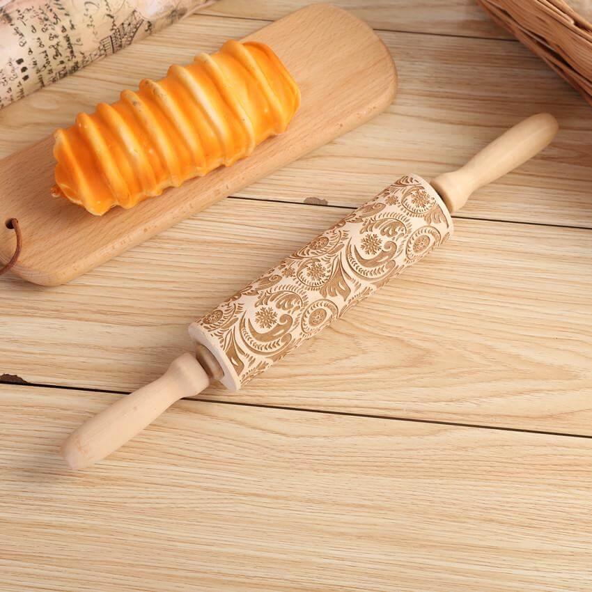 Snowflake Wooden Baking Cookies Roller - Image 3