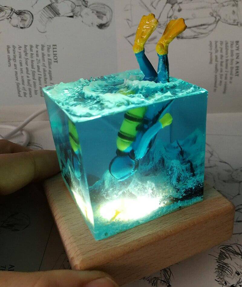 Ocean Scuba Diver Lamp - Image 1