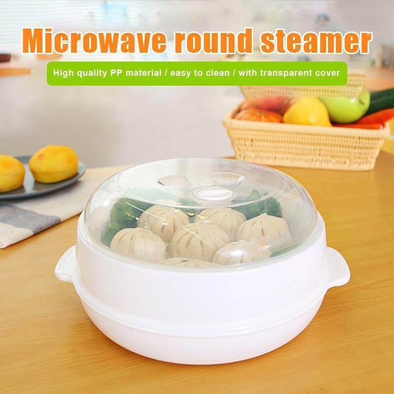 Microwave Round Steamer Heater Bowl with Lid - Image 1