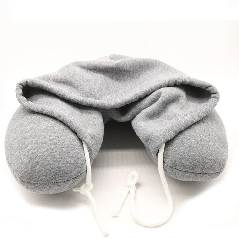 Hooded Foldable Memory Foam Neck Pillow for Travelers - Image 3