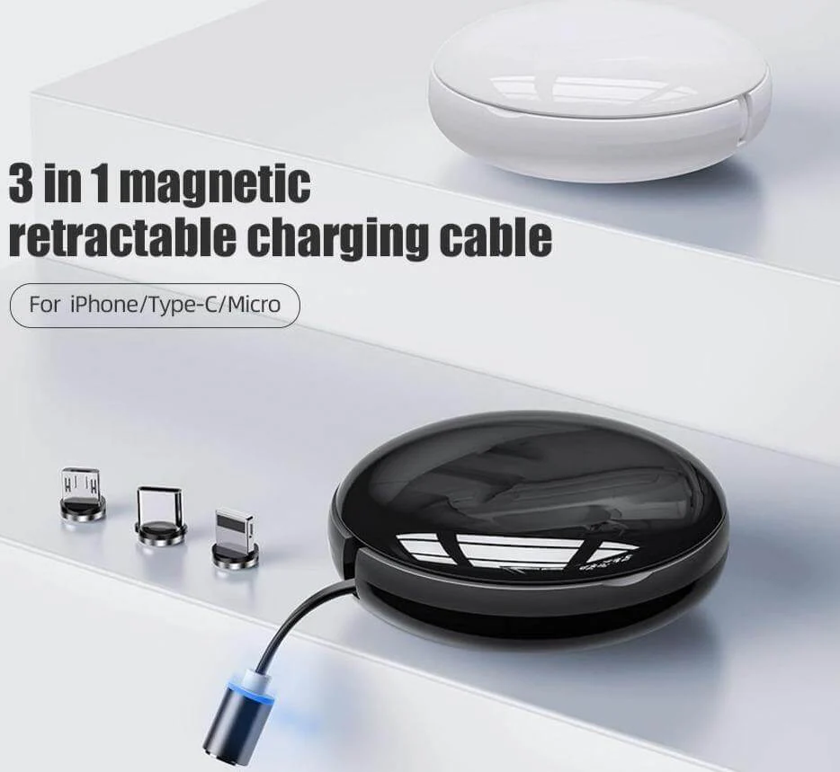 Universal Retractable Magnetic Charge Cable iPhone Samsung