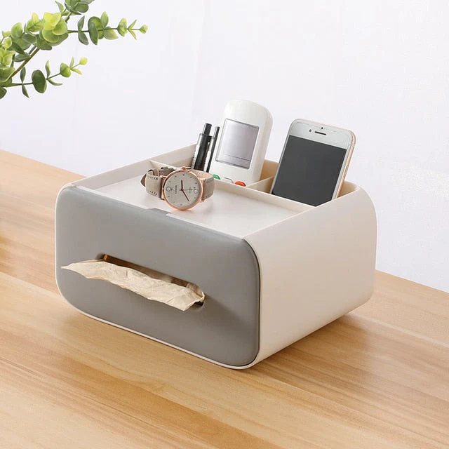 Nordic Minimal Tissue Box Desk Organizer - Image 3