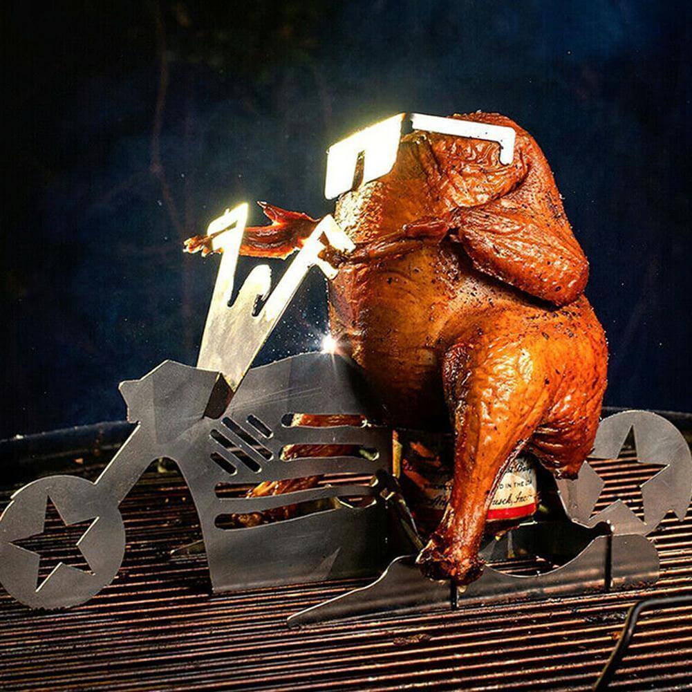 Motorcycle Chicken Grill Stand Rack - Image 1