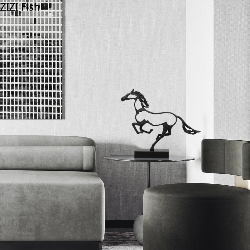 Minimalist Abstract Horse Sculpture Art Figurine - Image 1