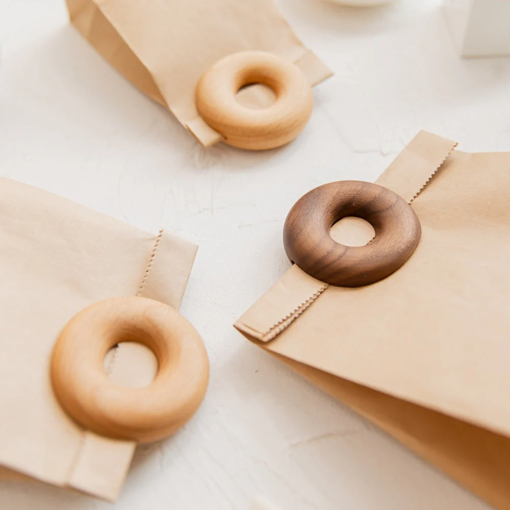 6Pcs Wooden Donut Seal Clips - Image 2
