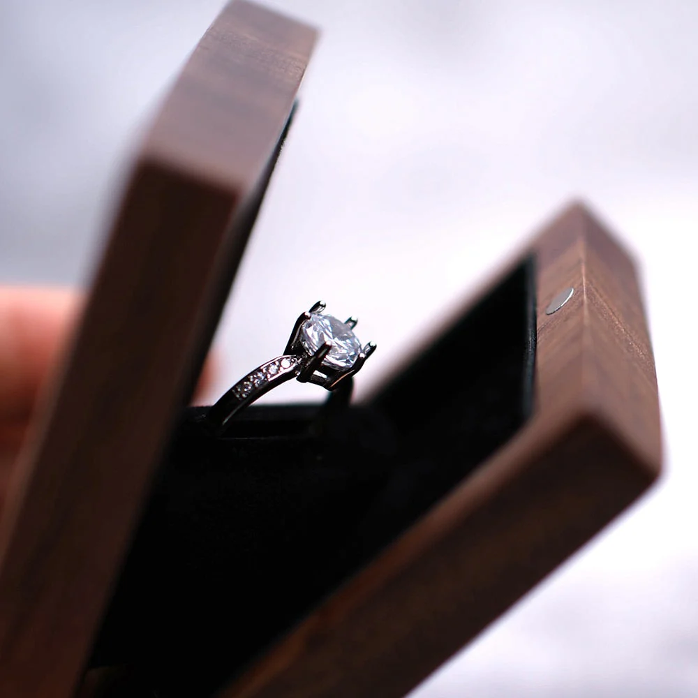 Unique Elegant Wooden Ring Box - Image 2