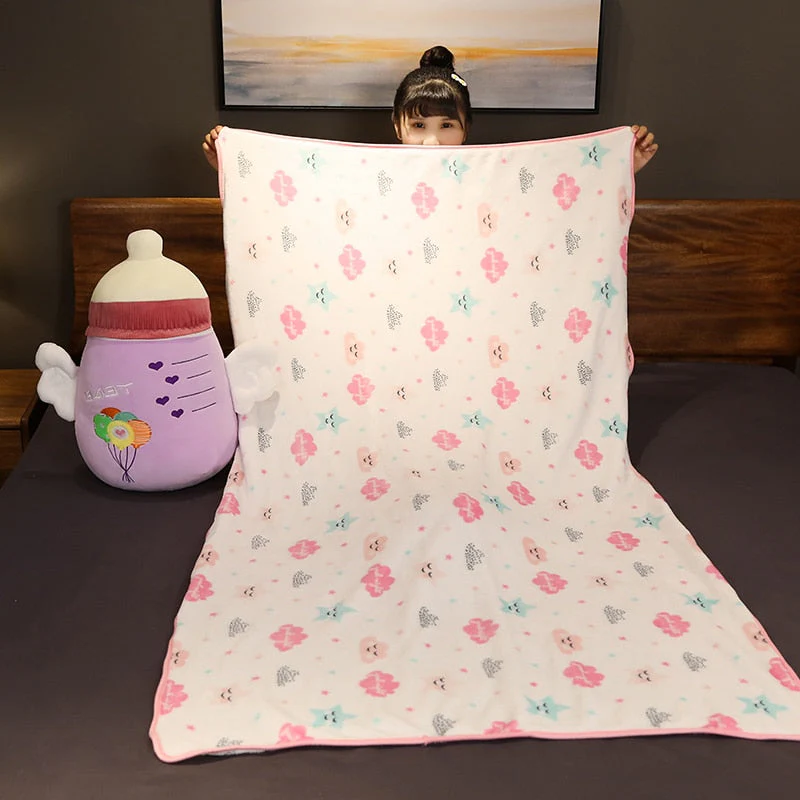 Colorful Cartoon Plush Cozy Pillow Blanket - Image 2