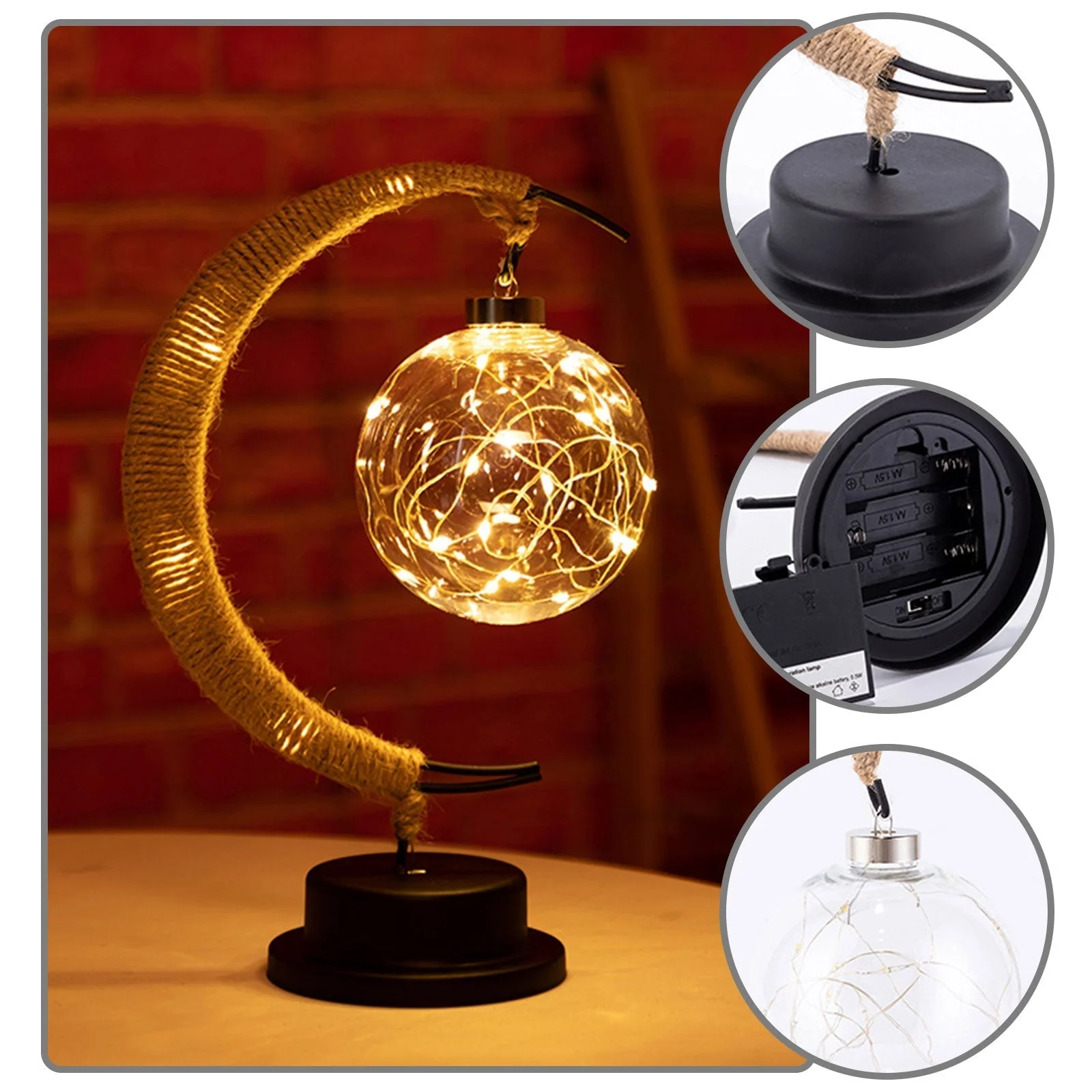Handmade LED Iron Lunar Lamp - Image 2
