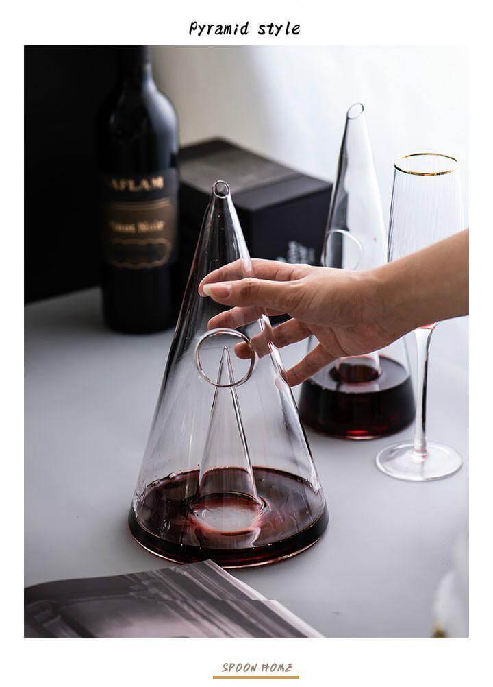 Creative Pyramid Glass Wine Decanter - Image 3