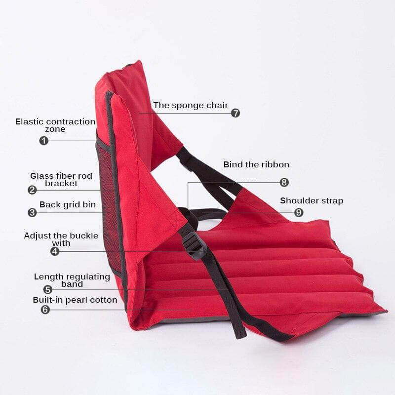 Non-Slip Foldable Seat Pad With Backrest - Image 3