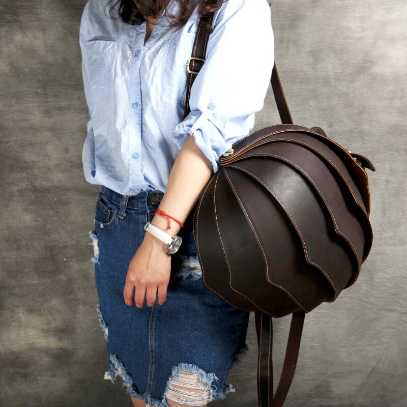 Handmade Leather Beetle Unisex Bag - Image 2