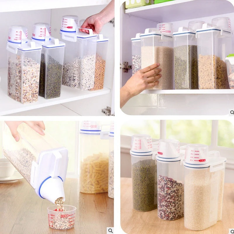 Measuring Cup Lid Cereal Grain Storage Dispenser - Image 2
