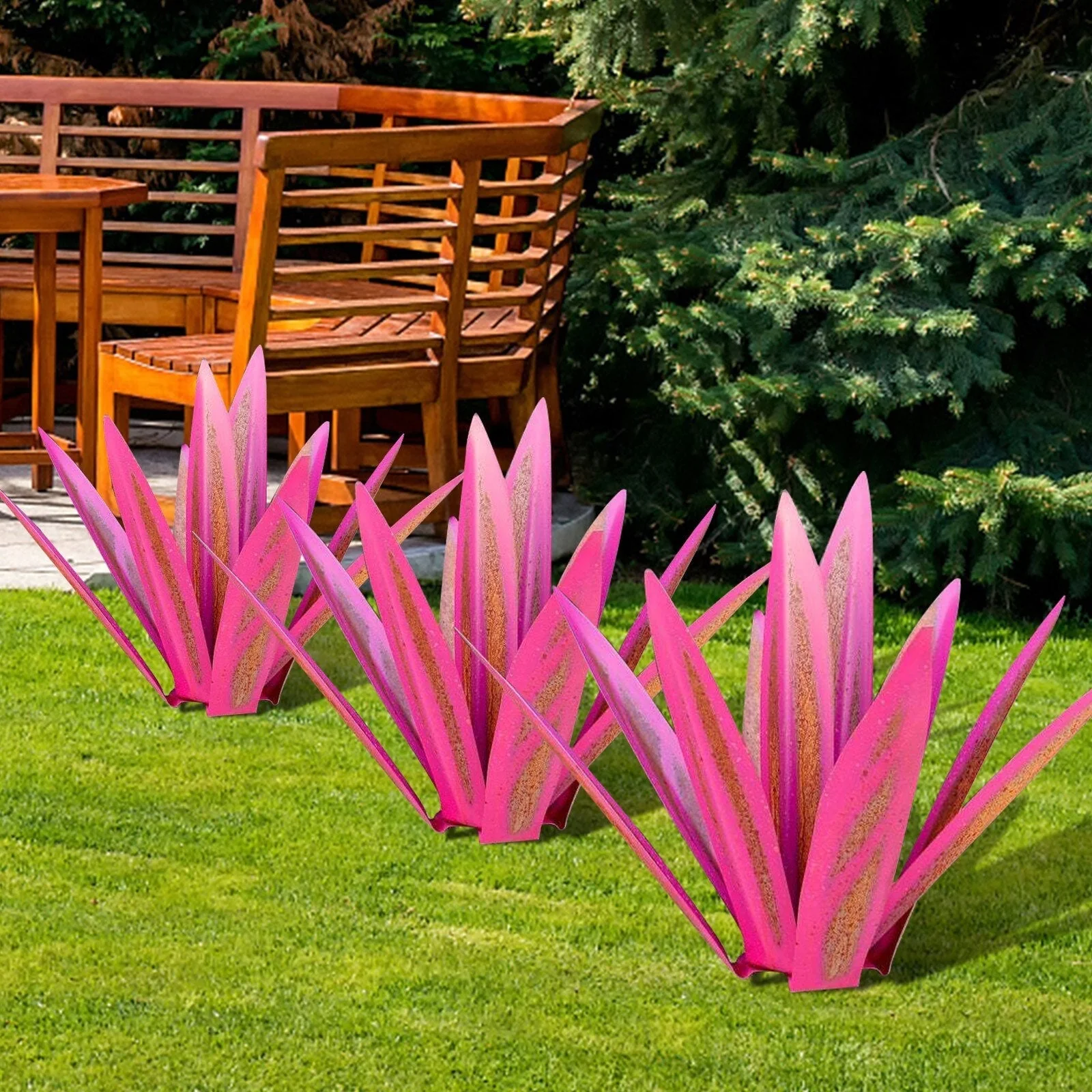 Metal Decorative Outdoor Cactus - Image 3