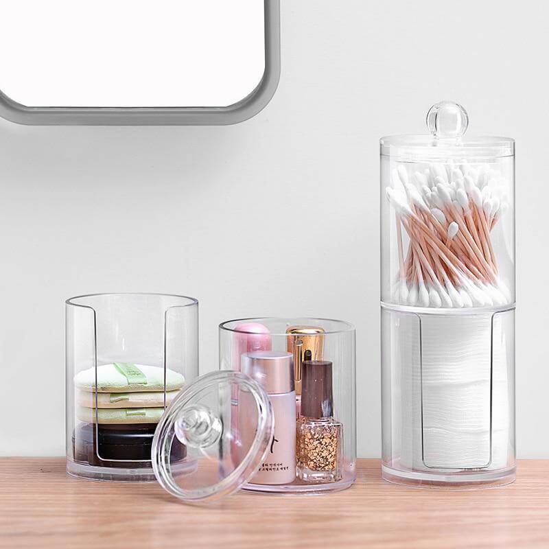Transparent Round Style Makeup Cotton Box - Image 2