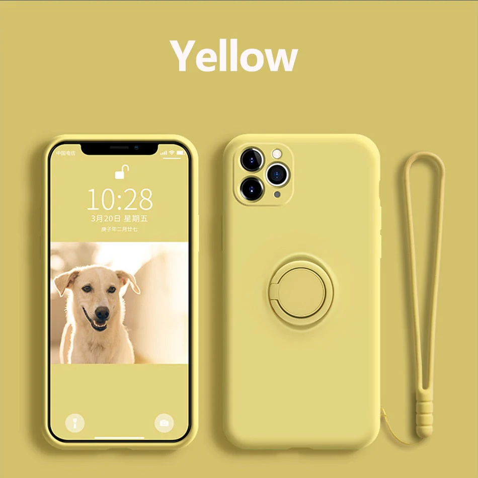 Silicone Case With Magnetic Ring Holder for iPhone - Image 2