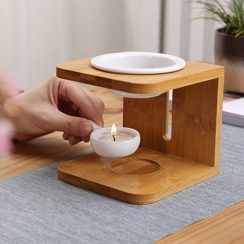 Natural Bamboo Candle Essential Oil Incense Burner - Image 2