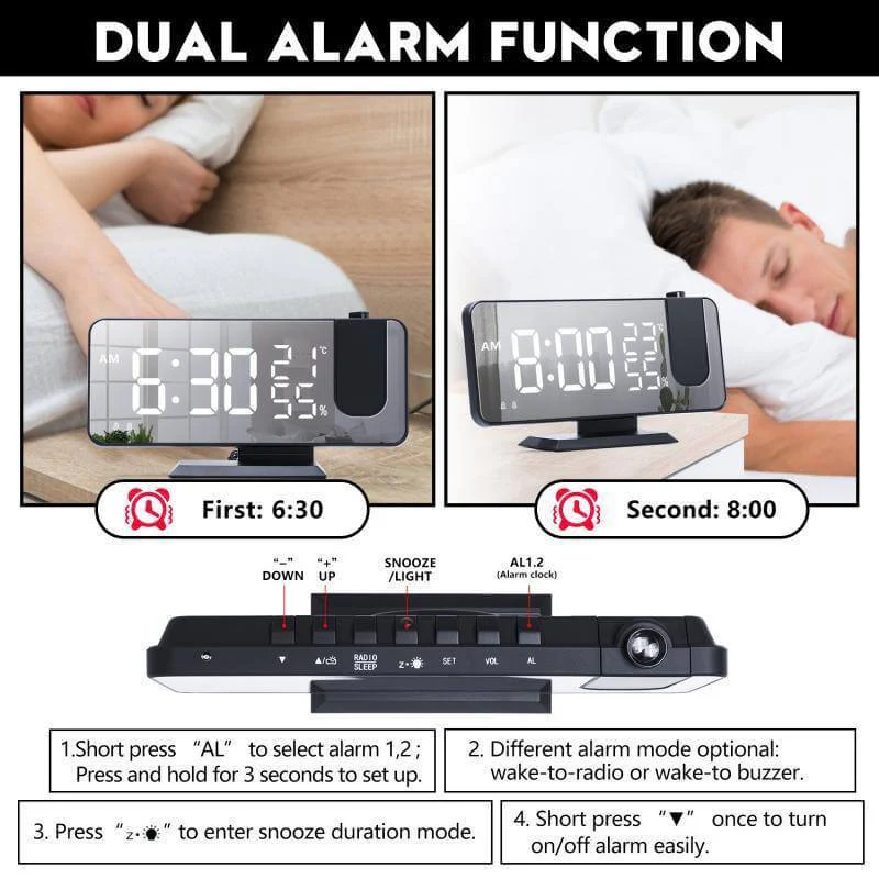 LED Digital Alarm Projection Clock - Image 3